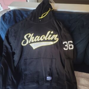 Shaolin Black Hoodie with Yellow Accents